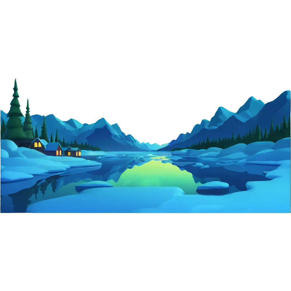 vibrant northern lights in arctic sky emoji