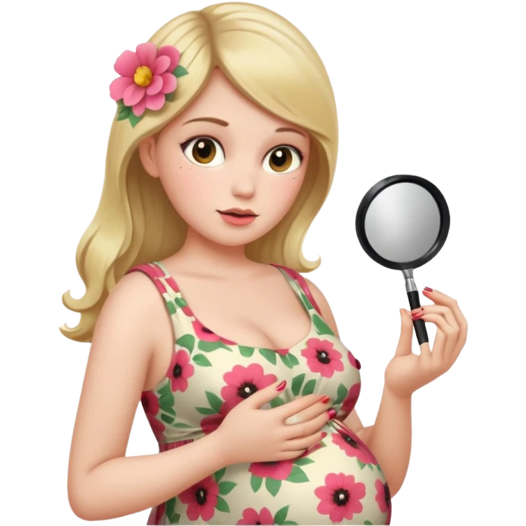 Pregnant women doing makeup  emoji