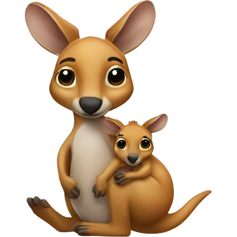 kangaroo with baby in its pouch emoji
