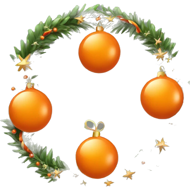 christmas decoration orange color emoji