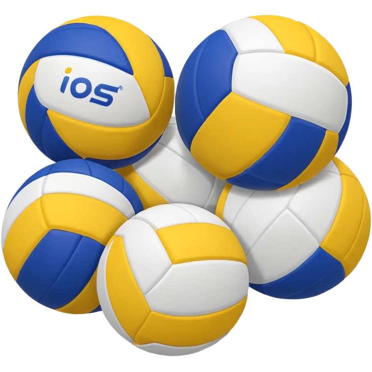 Pelotas de voley azul blanco y amarillo emoji