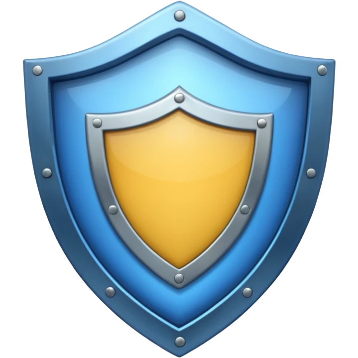 A shield emoji in the style of Apple emoji with a window. emoji