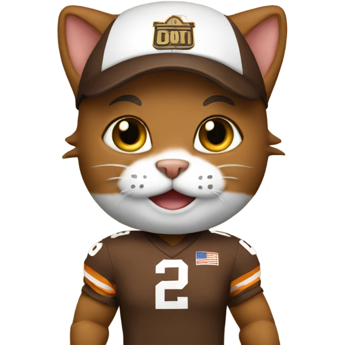 Cat in browns uniform  emoji