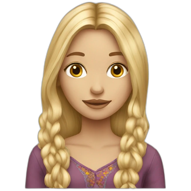 Bohemian blond long hair girl emoji