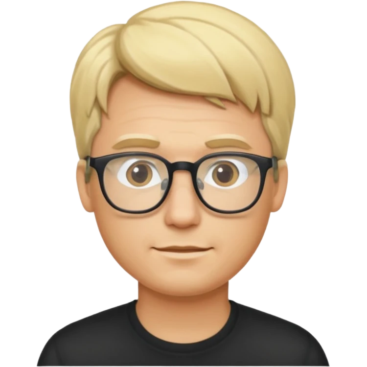 Blonde man wearing glasses emoji