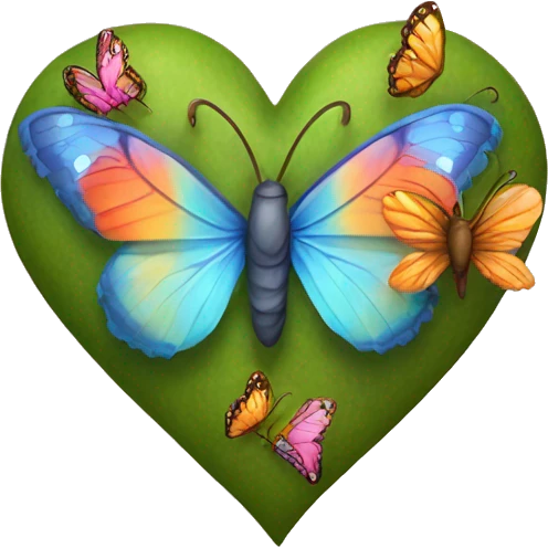 corazón con mariposas alrededor  emoji