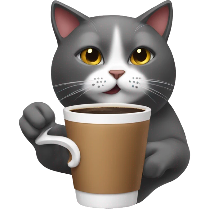 Cat drinking coffee  emoji