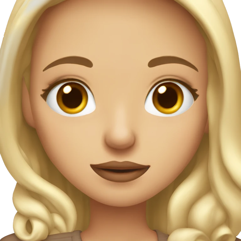 blond girl with brown eyes sipping hot chocolate  emoji