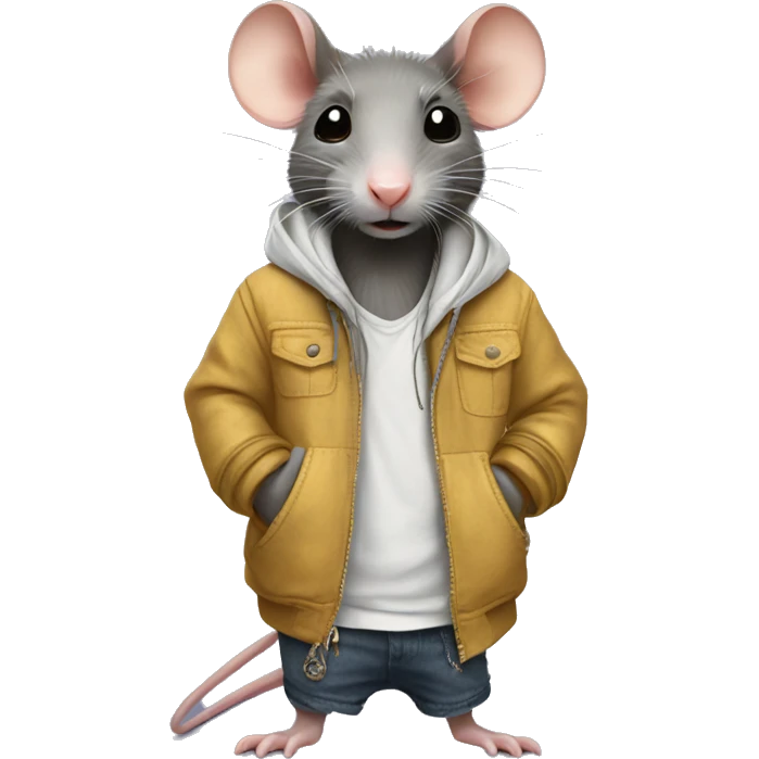 Rat with designer clothes emoji