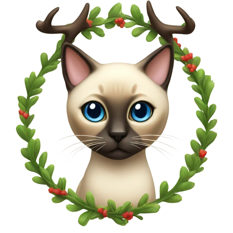 Siamese cat with antlers emoji