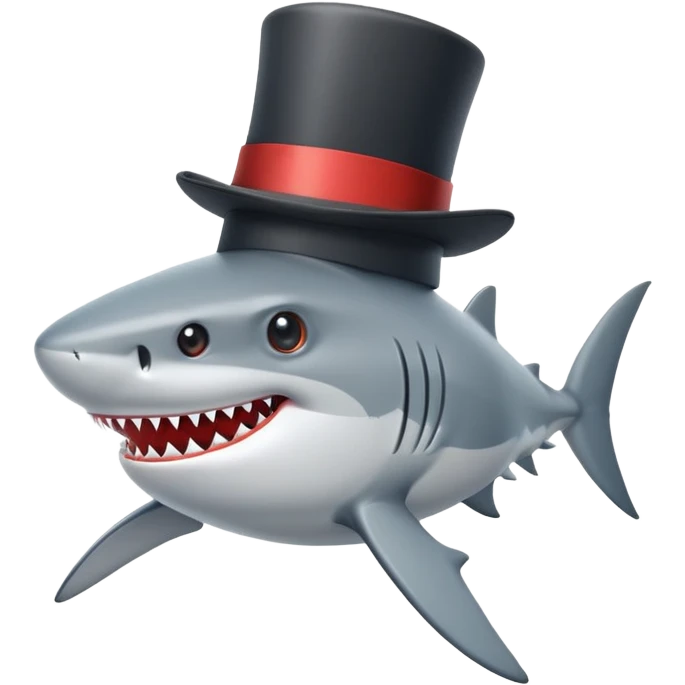 shark wearing a top hat emoji