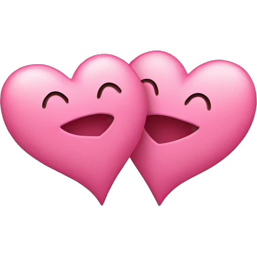 Two pink hearts kissing each other  emoji
