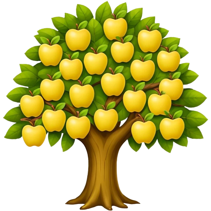 big tree with yellow apples emoji