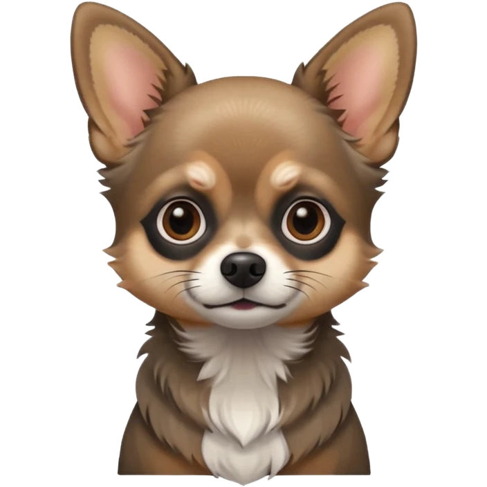 Chihuahua mix with grey, brown, and black fur emoji