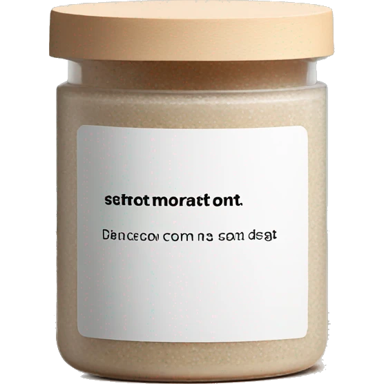 body scrub pot with label emoji