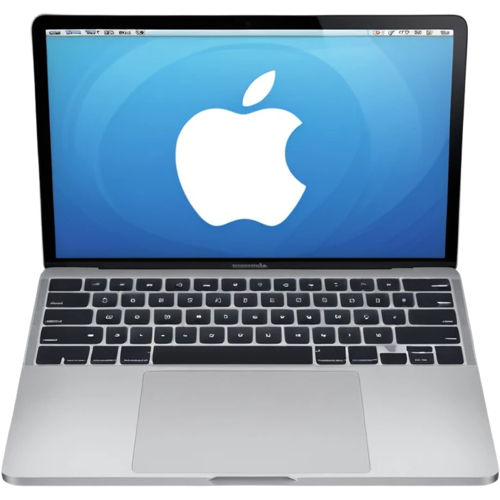 macbook with big code line on screen emoji