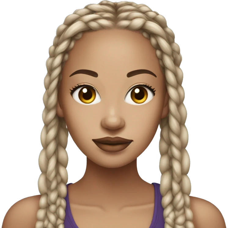 Light-skinned beauty with box braids  emoji