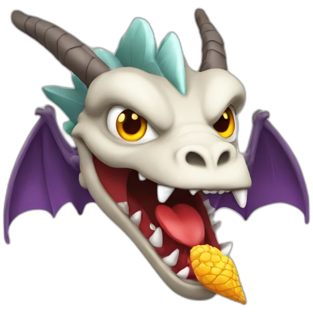 Dracofeu qui tient un coeur dans sa bouche emoji