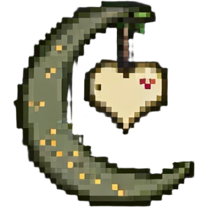 khaki crescent moon with a small heart emoji