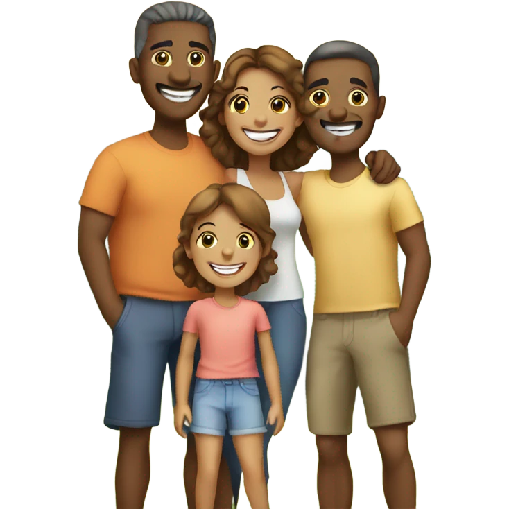 smiling family outdoors in summer emoji
