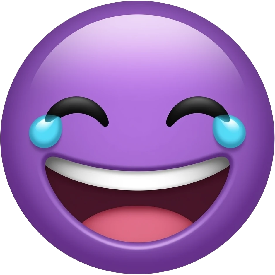 purple smiley laughing out loud in tears emoji