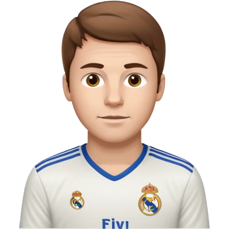 White Male wearing Real Madrid jersey emoji