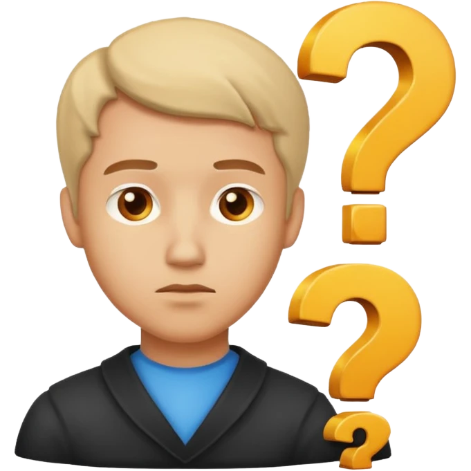 bust of a man with a question mark emoji