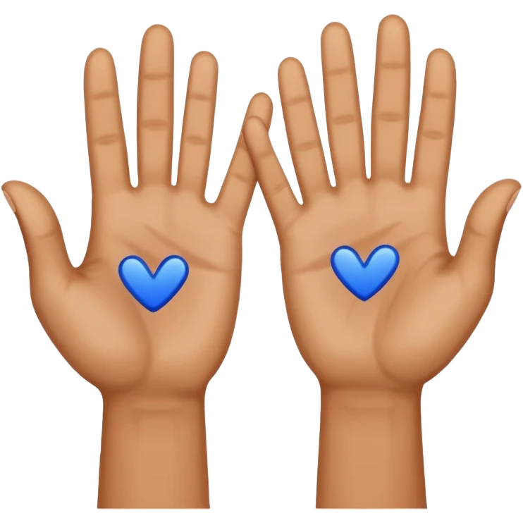 the raised hands emoji with a dark blue checkmark between them emoji