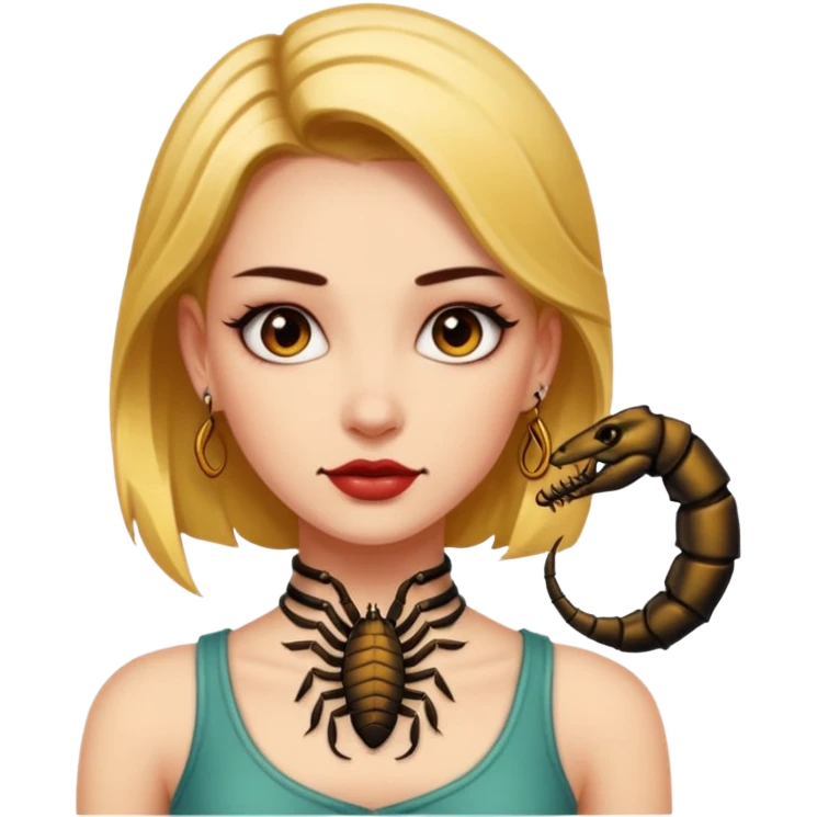 Girl with Scorpion Tattoo on the neck. emoji