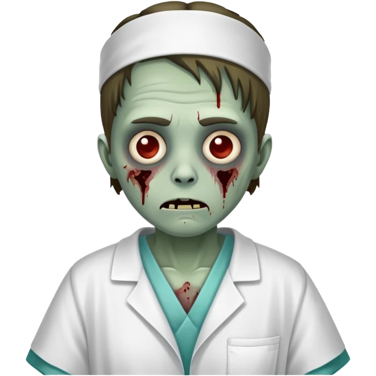 zombie hospital patient in hospital gown emoji