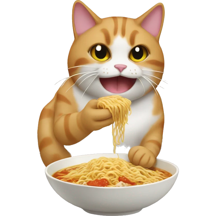 Cat eat ramen emoji
