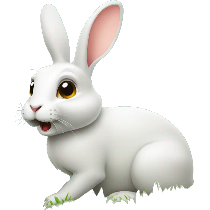 Rabbit eating grass emoji