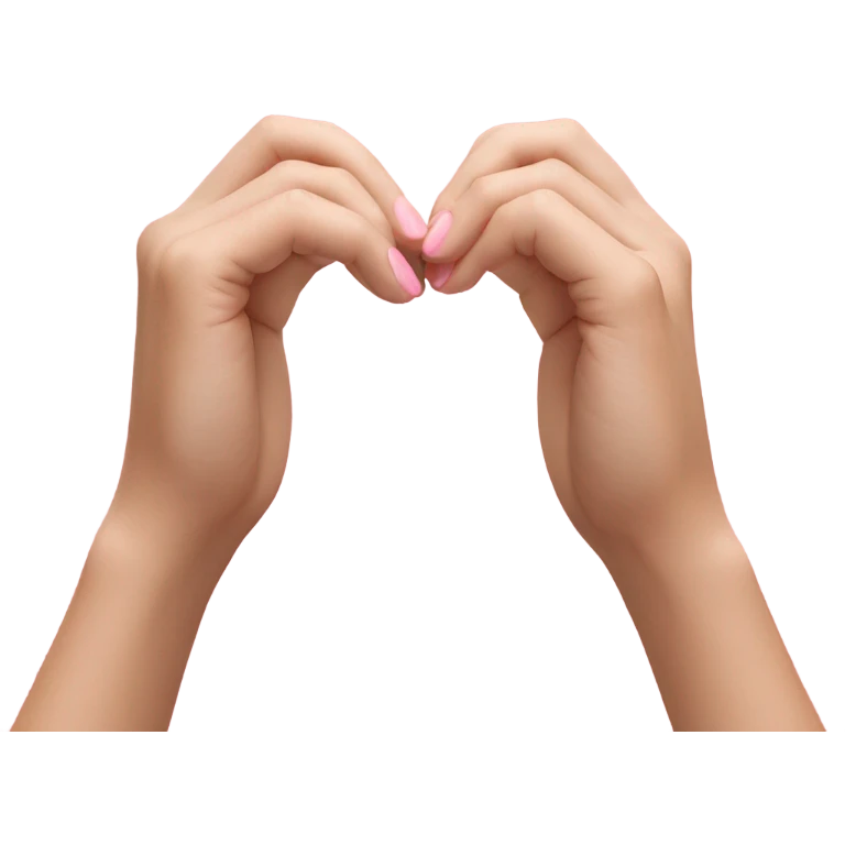  hands  with a pink heart  emoji