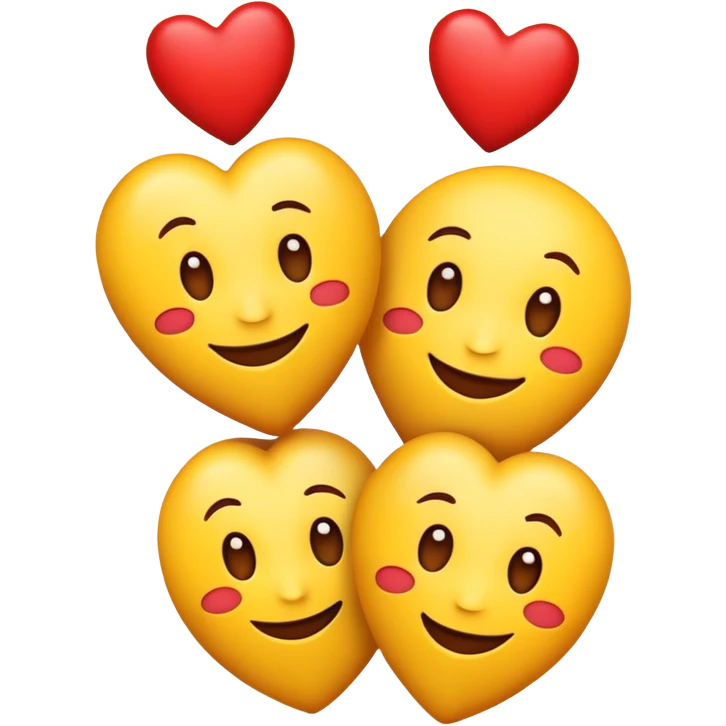 smiling emoji with three red hearts above its head emoji