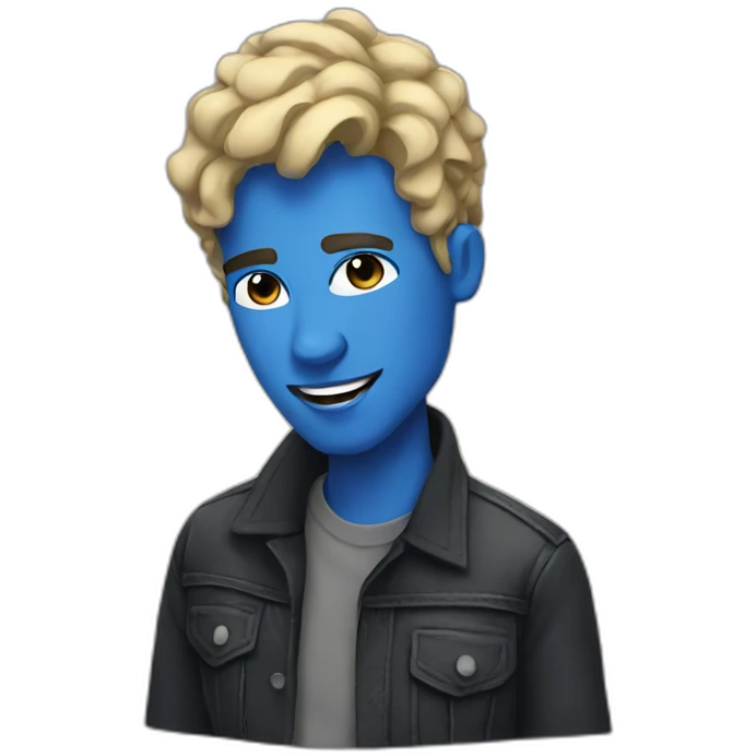 Blue male singer emoji