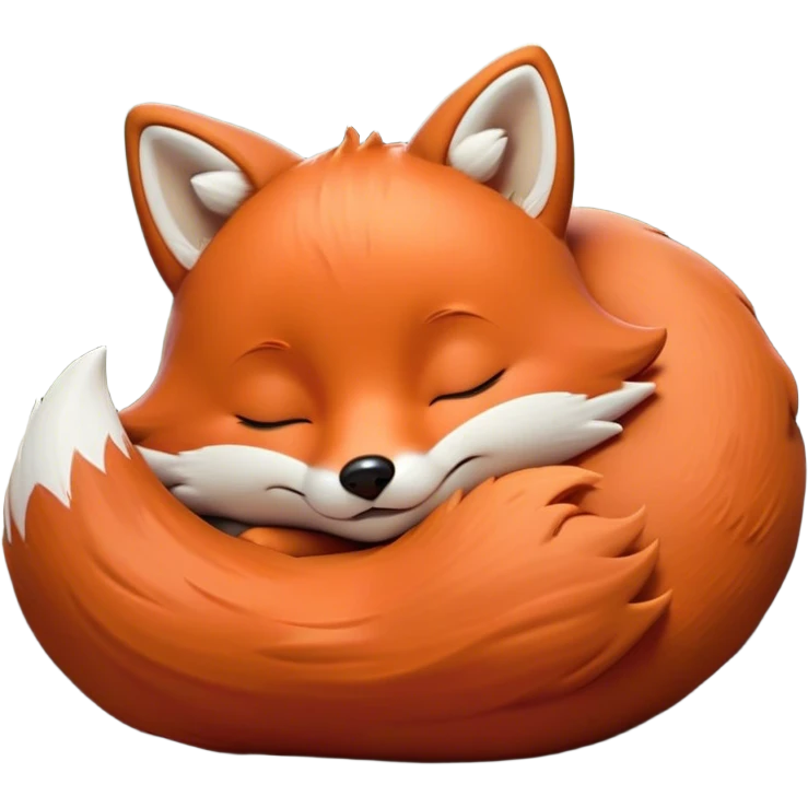 Meme-Worthy Cute Sleeping Fox Portrait Emoji, Head resting peacefully with a contented smile, showcasing a lithe build and a luxuriously soft red Fur with gentle white accents, eyes shut in a serene, restful nap, Simplified yet hilariously adorable features, highly detailed, glowing with a soft, drowsy light, high shine, relaxed and utterly lovable, stylized with an air of playful laziness, bright and heartwarming, soft glowing outline, capturing the essence of a comically sleepy fox, so meme-worthy it feels like it could instantly become the next viral sensation of adorable woodland slumber! emoji