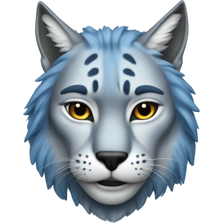 A blue lynx emoji