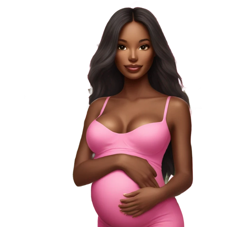 Photo of a Victoria secret model pregnant posing with flowers on a pregnancy shoot emoji