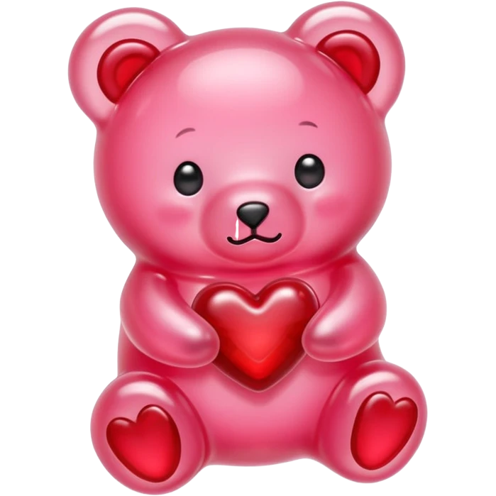 pastel pink jelly bear heart jelly red kawaii emoji