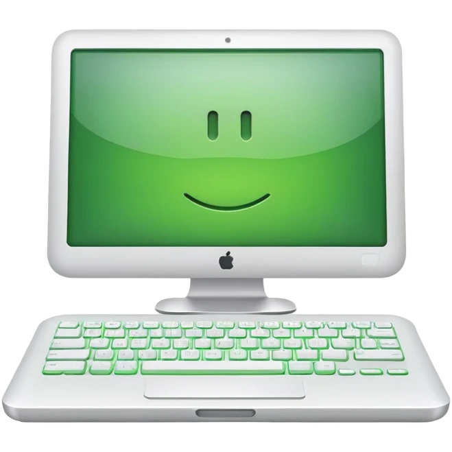 Green computer emoji