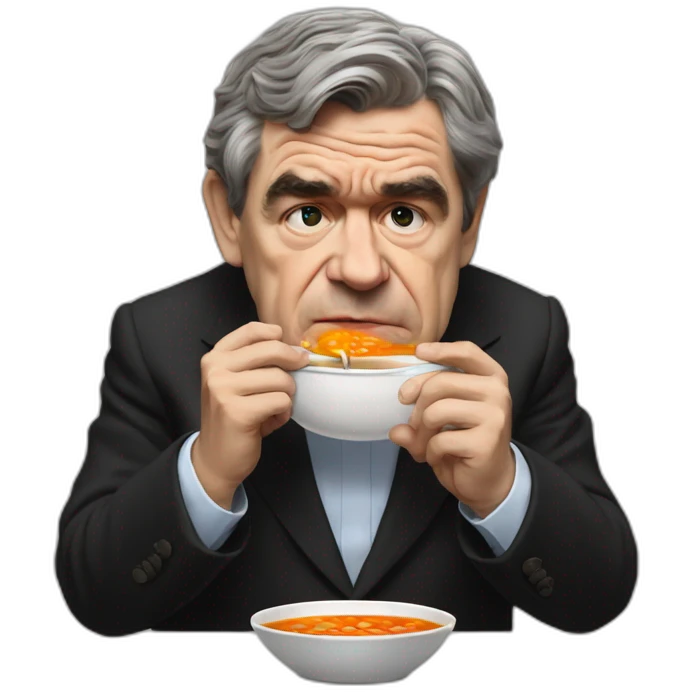 Gordon Brown eating soup emoji