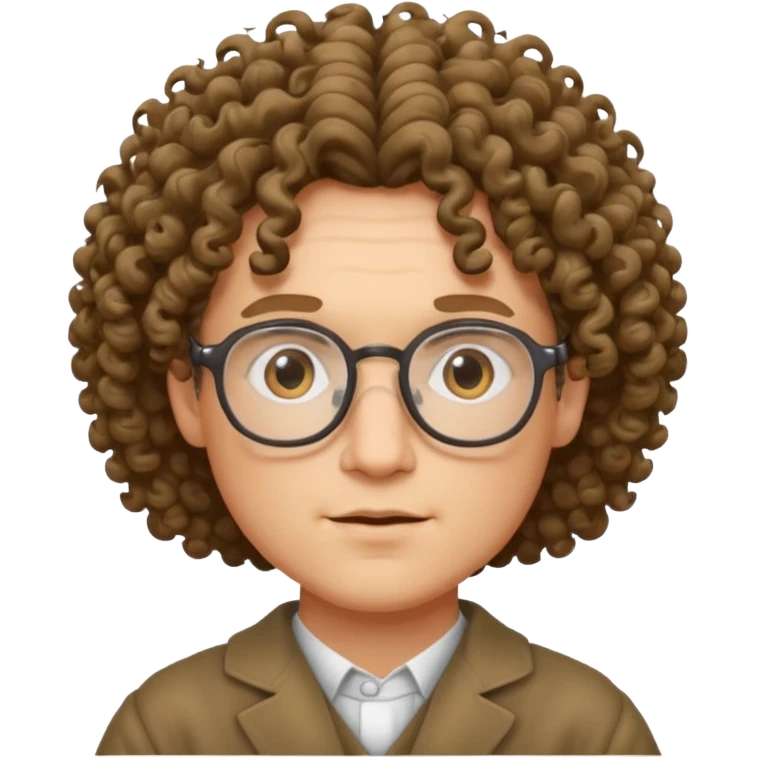 philosopher, wearing glasses, curly hair emoji