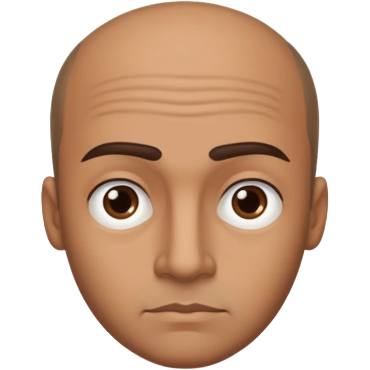 dark tan man with thick eyebrows and balding sparse hair emoji