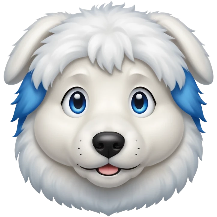 big blue eyed white dog emoji