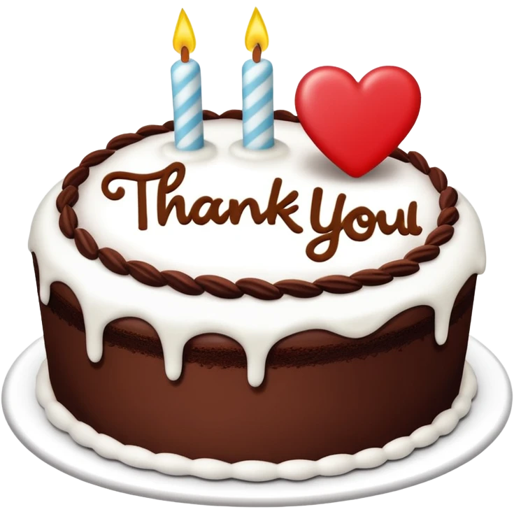 thank you written in frosting on a cake emoji