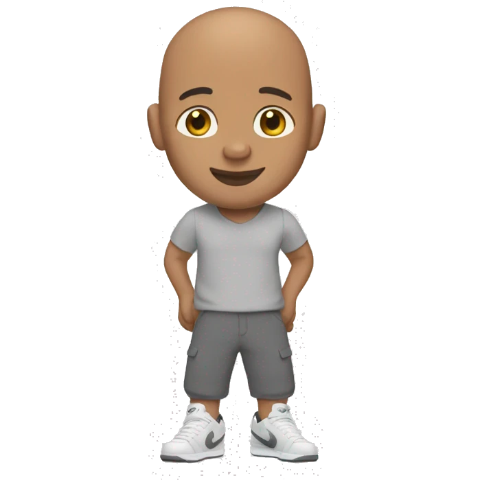 Bald guy with nike shoes in hand emoji