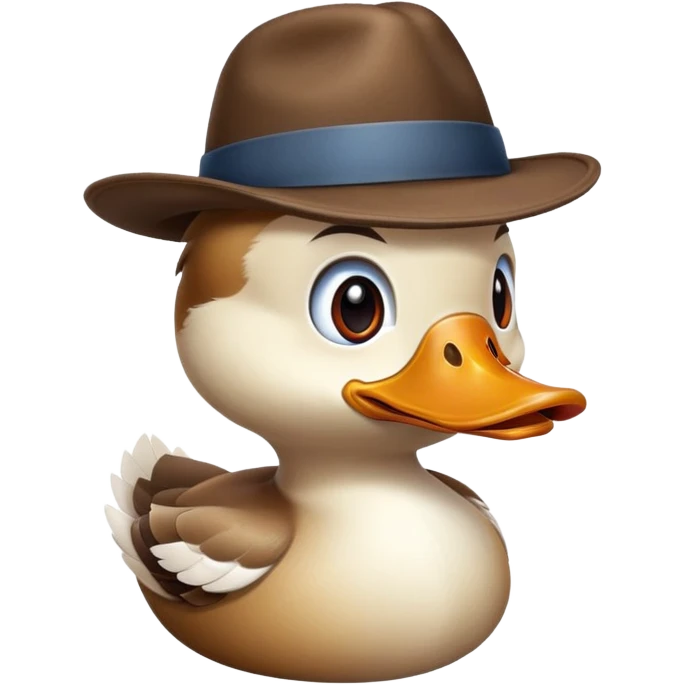 duck with fedora, stand-up comedy spotlight emoji