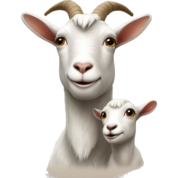 Goat with baby emoji