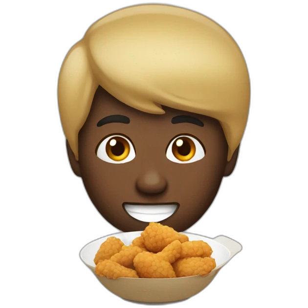 African eating chicken niggets emoji