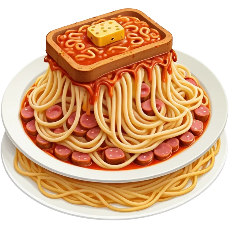  SPAM meat melted spaghetti slop art emoji
